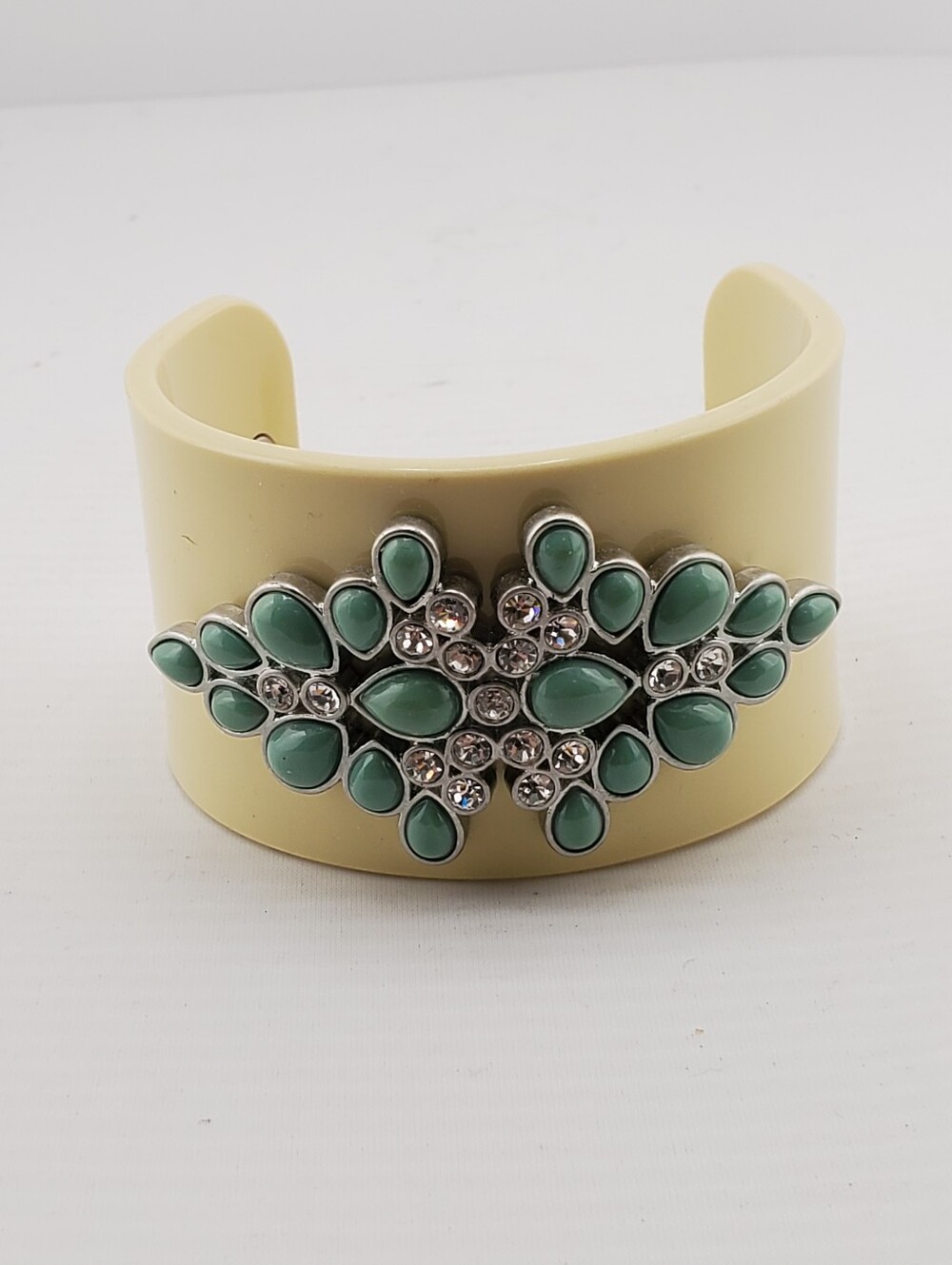 Cream Rhinestone Cuff Bracelet